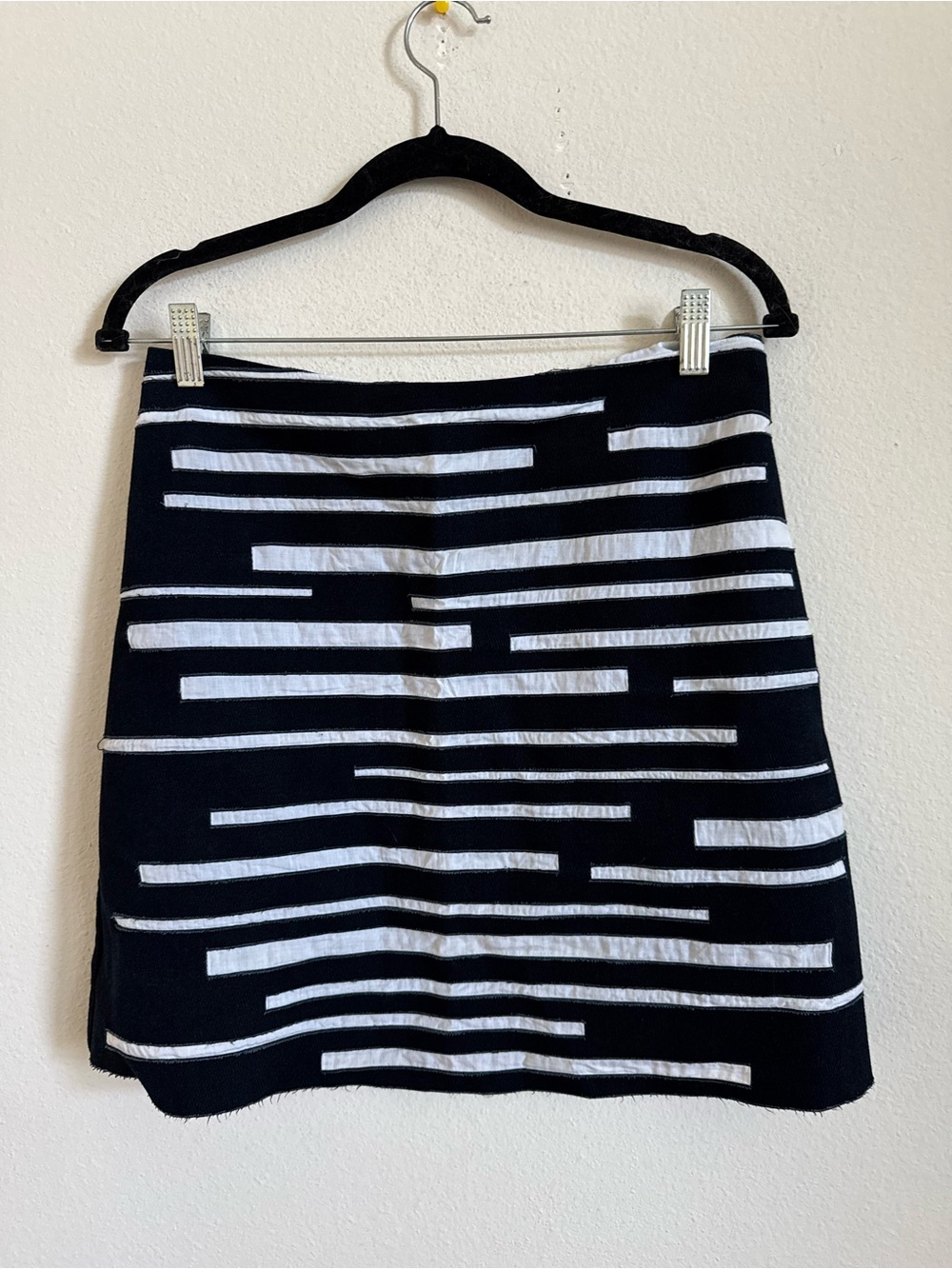Cop Copine black White striped vintage 90s Y2K mini skirt size FR 38 US M